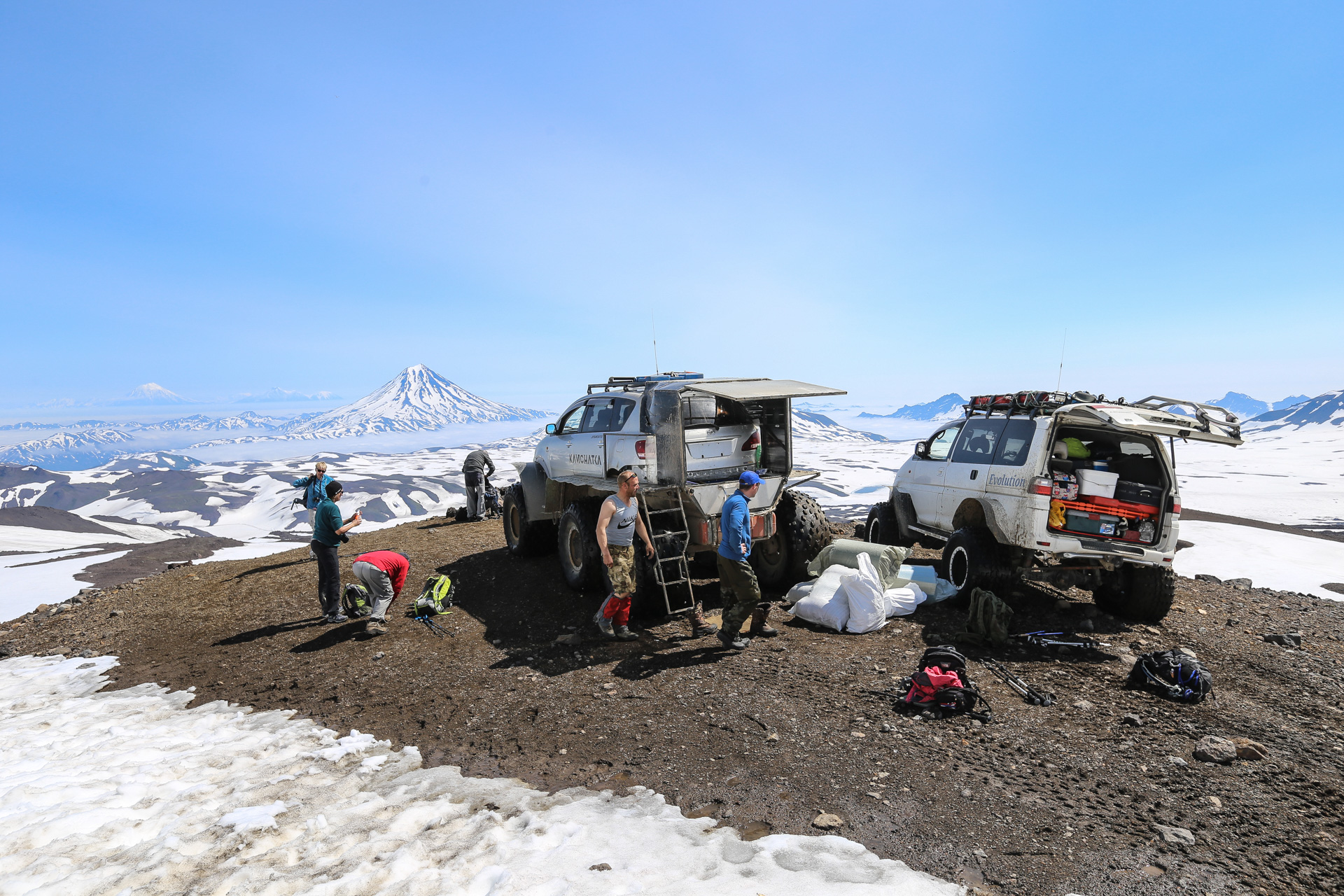  parking du volcan Gorelaya Sopka