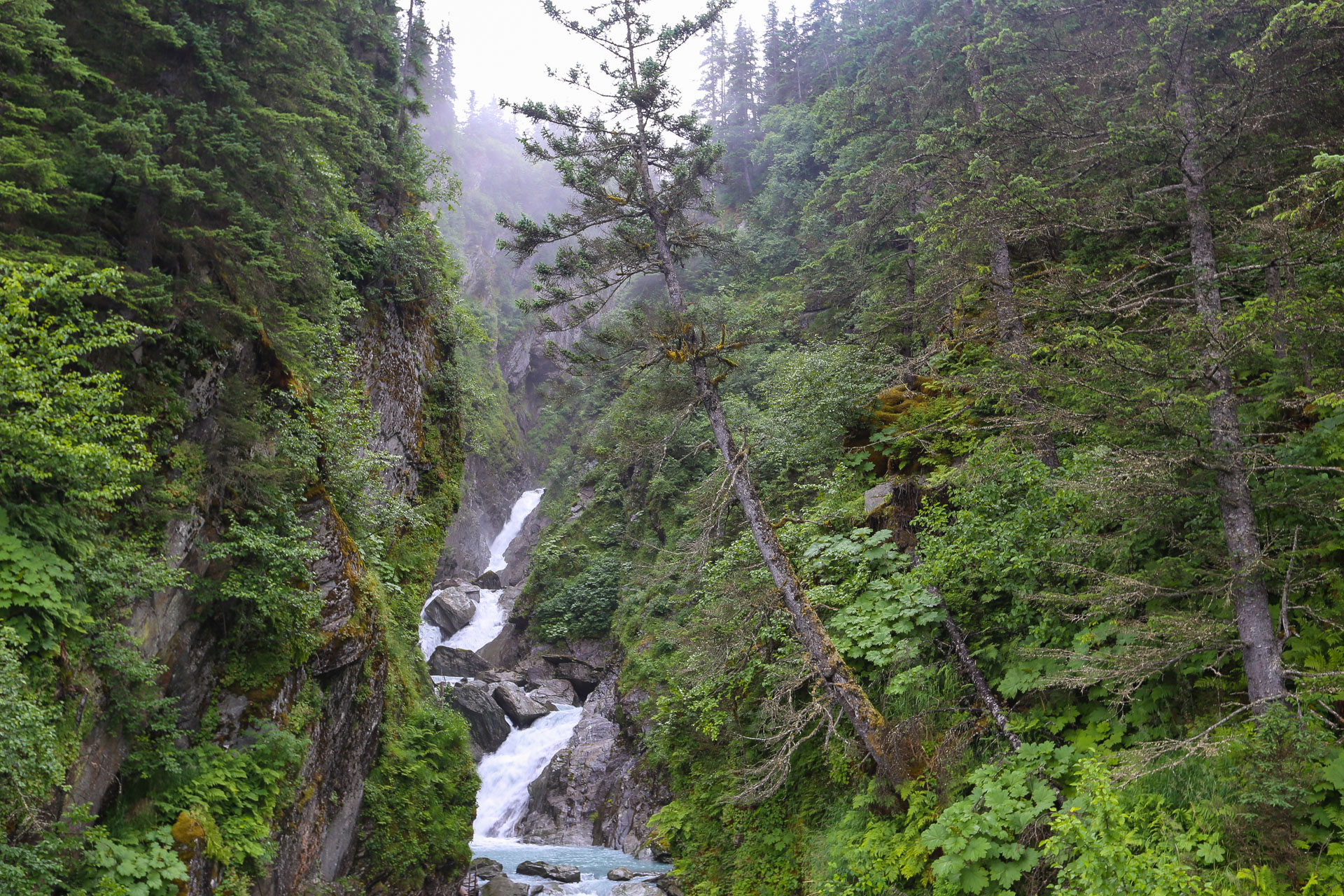 Cascade qui descend du lac Solomon