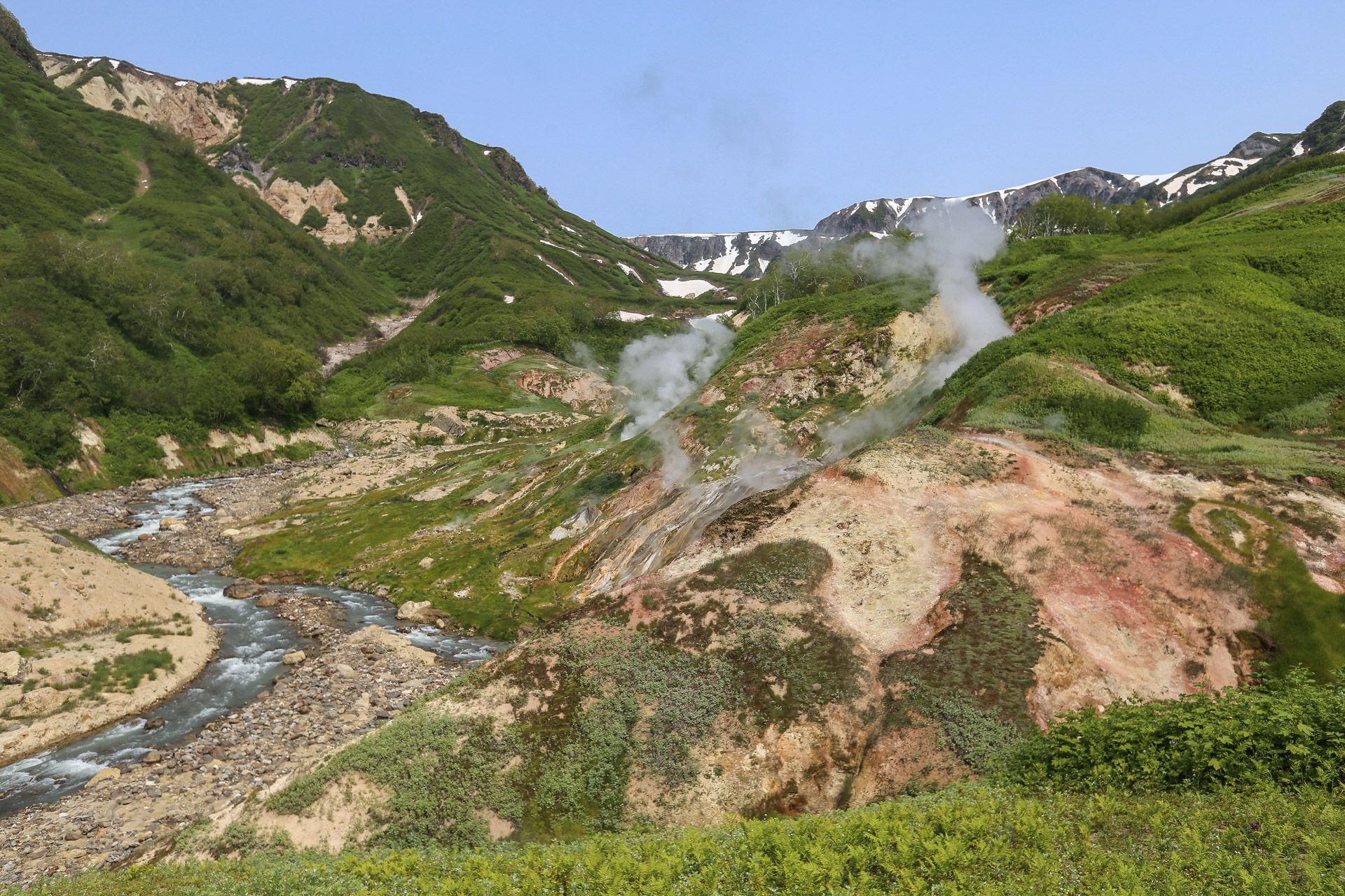 rivière Geysernaïa et petits geysers de Vitrazh
