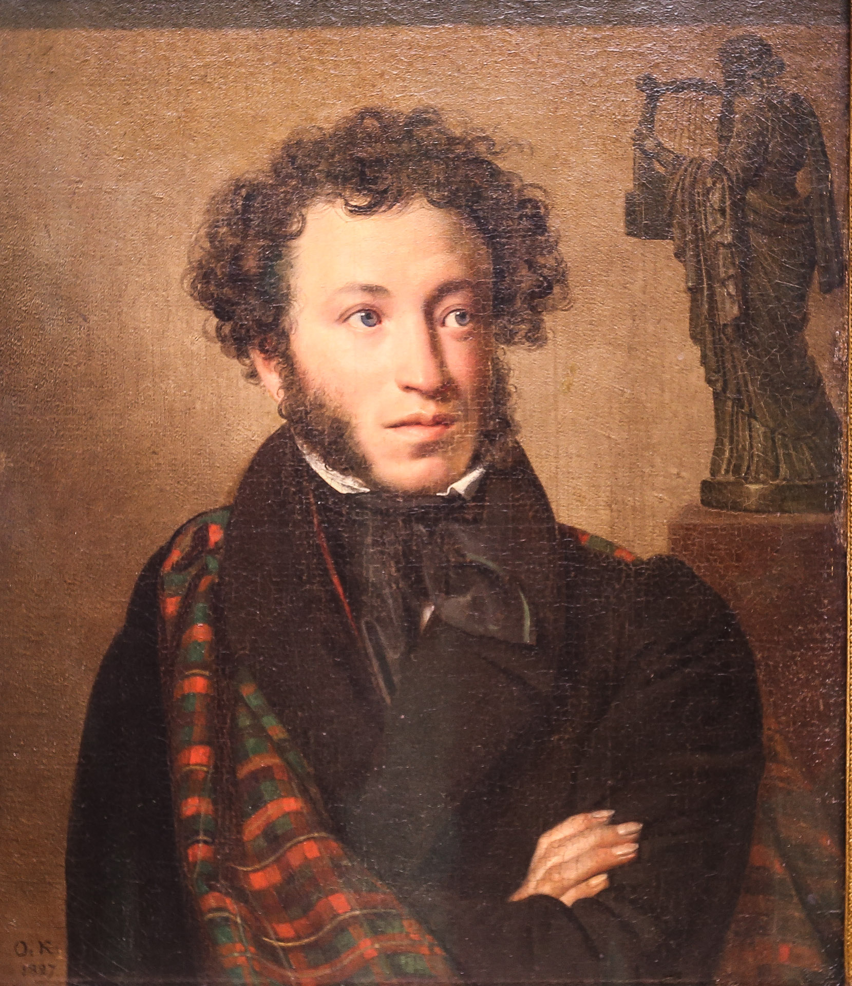 Portrait de Pouchkine (1827) par Kiprenski