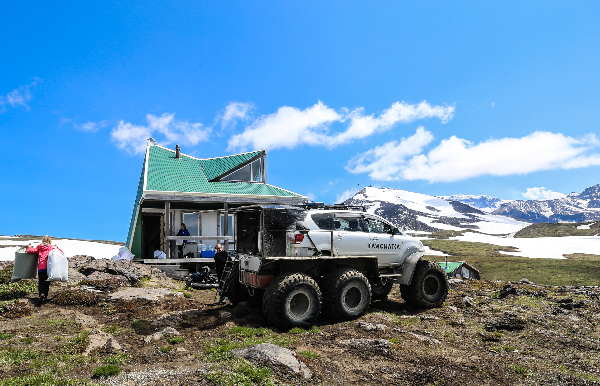 arrivés au refuge du Mutnovsky