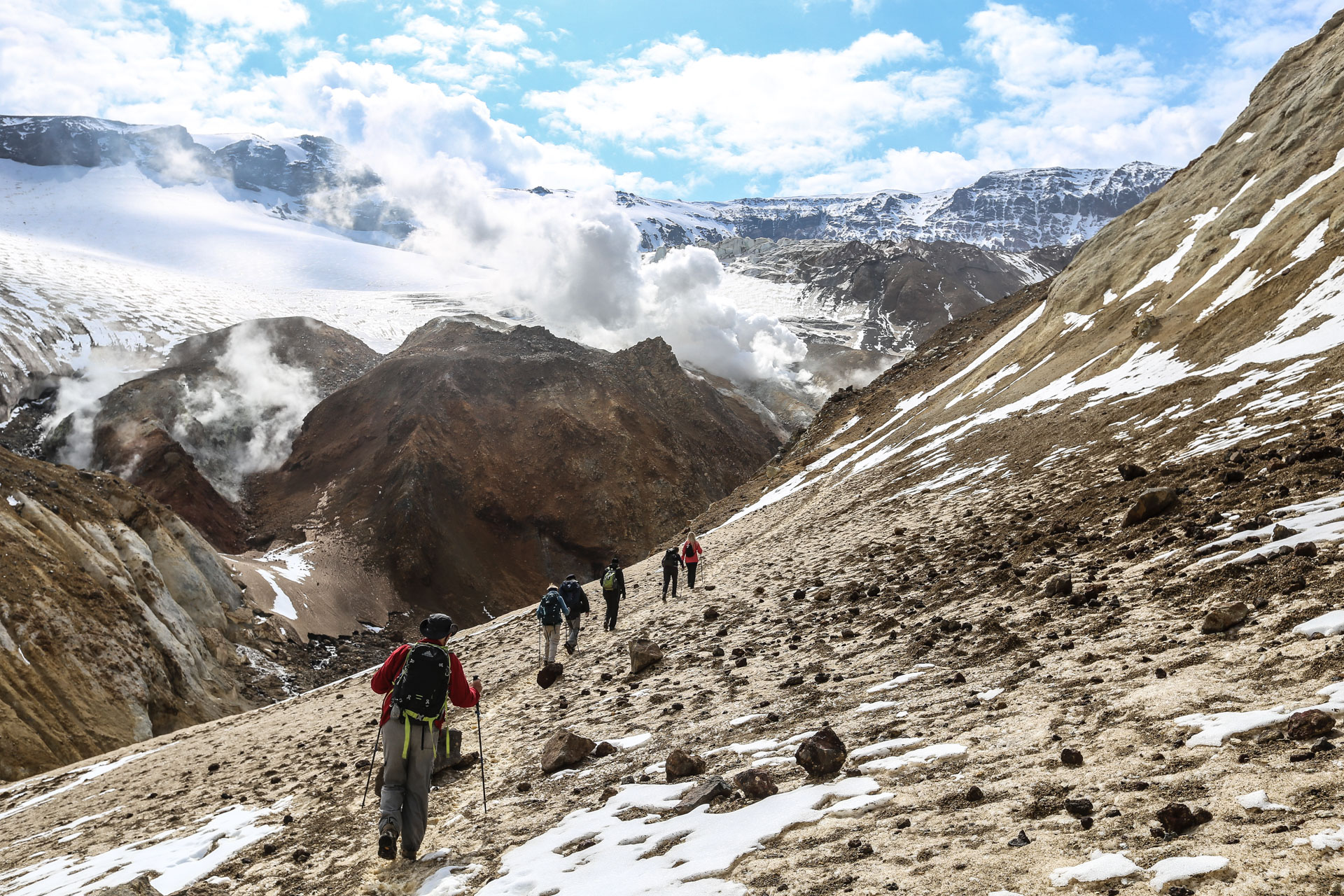 Mutnovsky Kamtchatka cratère rando sur les pentes