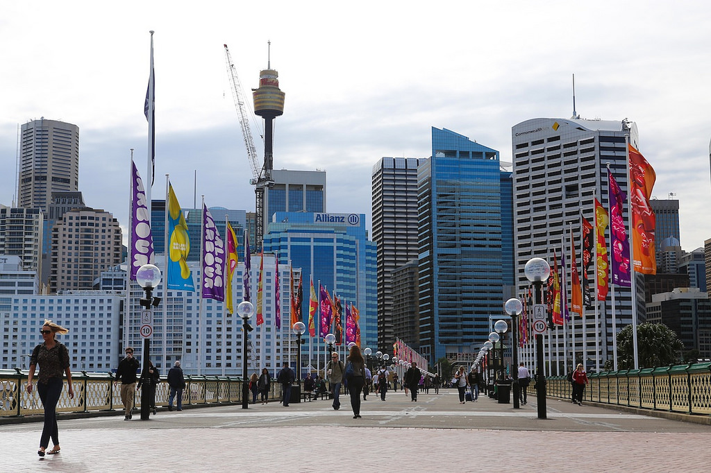 Dans le nouveau quartier de Darling Harbour