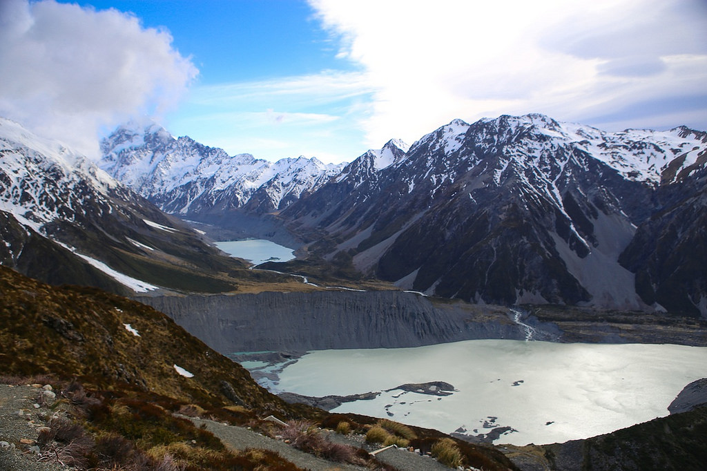 La Hooker Valley avec le Mt Cook qui barre l'horizon