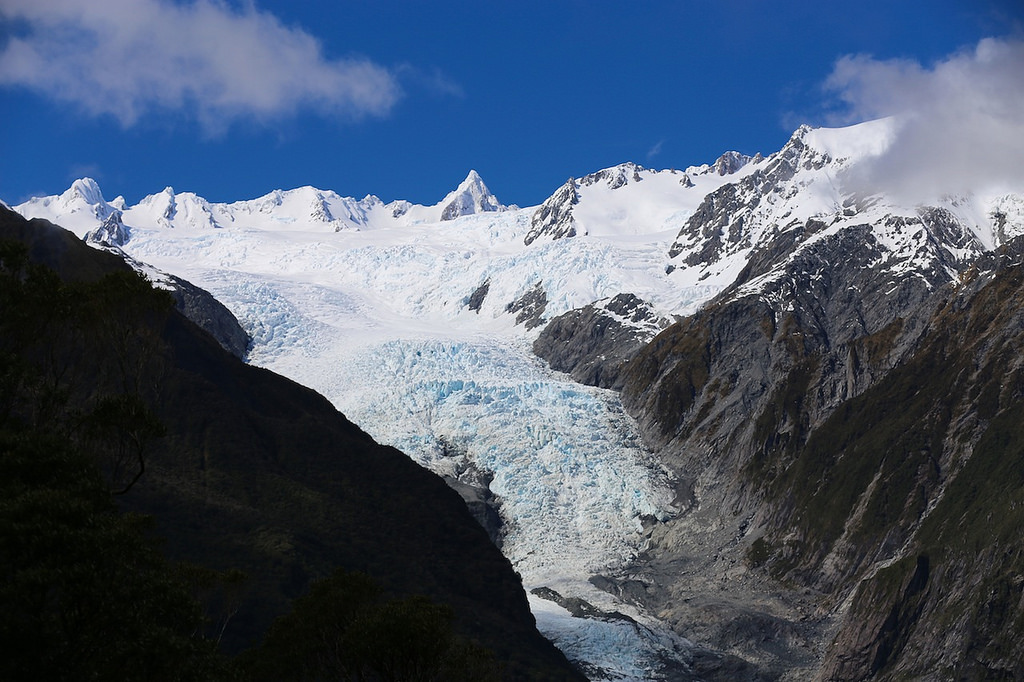 Depuis Rata Point View, le glacier de Franz Joseph