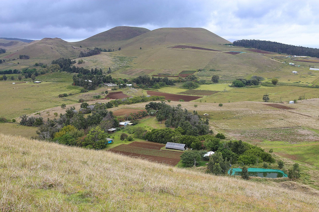 La campagne vue depuis les flancs du volcan Maunga