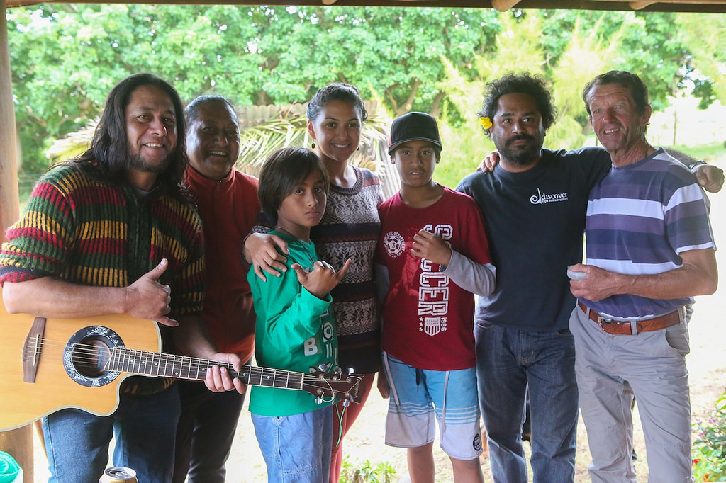 La famille de Patrice, totalement intégré dans la société Rapa Nui