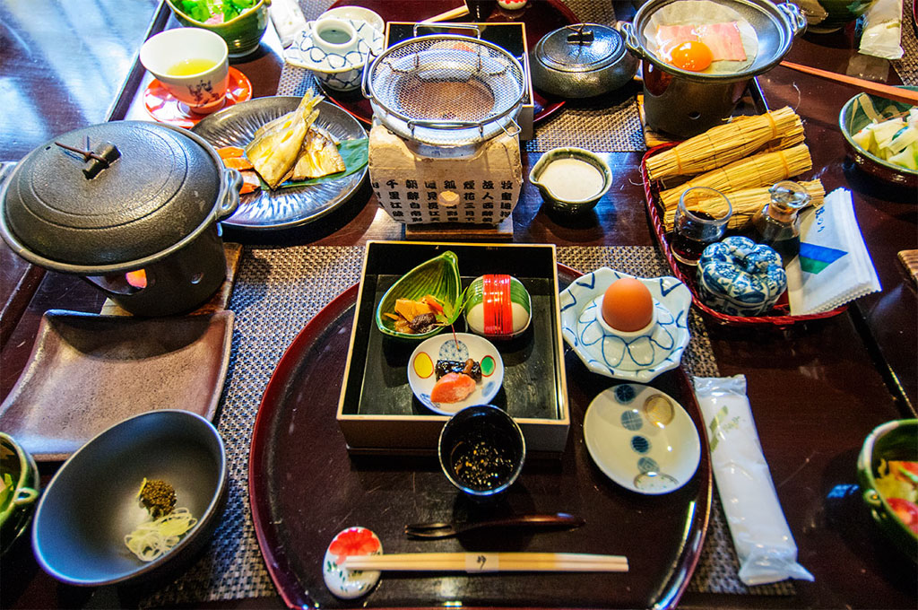 Petit déjeuner au Ryokan de Nyuto Onsen