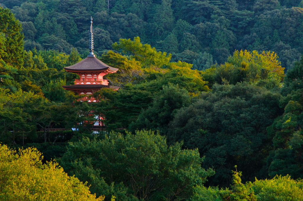 Pagode dans la forêt de Kiyomizu. Kyoto