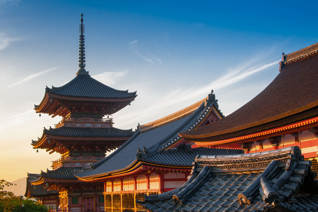 Coucher de soleil sur le Kiyomizu Dera 