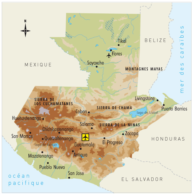 Carte du Guatemala - Guatemala, départ imminent