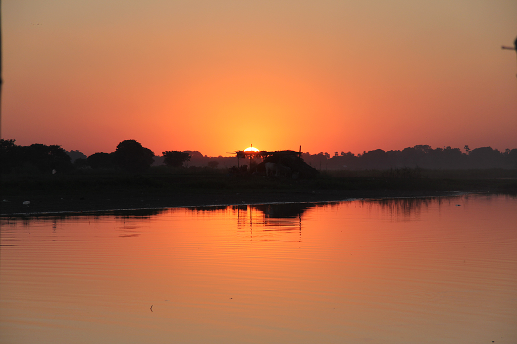 Coucher de soleil à Amarapura