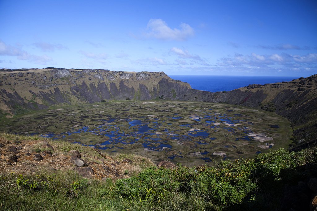 Enclos traditionnel pour les cultures - Randonnée au cratère du Rano Kau