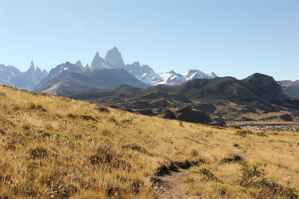 En redescendant du mirador Aguilas, le massif du Fitz et Chalten