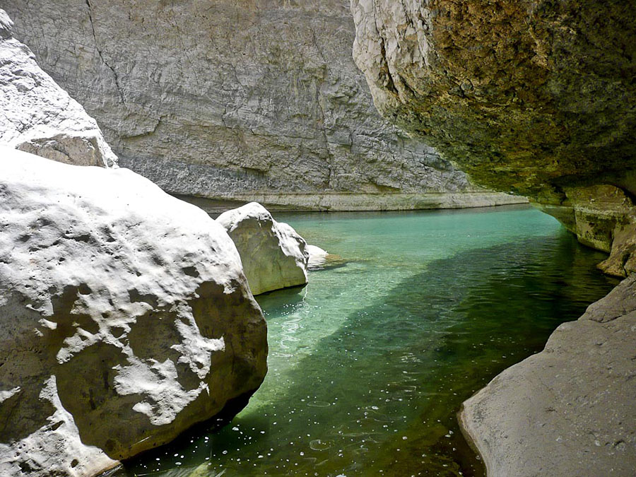 Randonnée aquatique dans le Wadi Bani Khalid