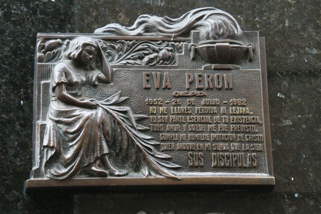 Plaque d'Evita Peron